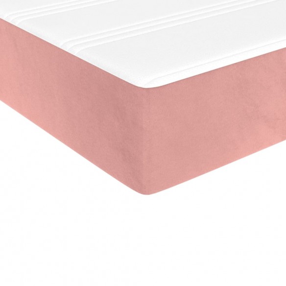 Cadre de lit avec matelas Rose 90x190 cm Velours