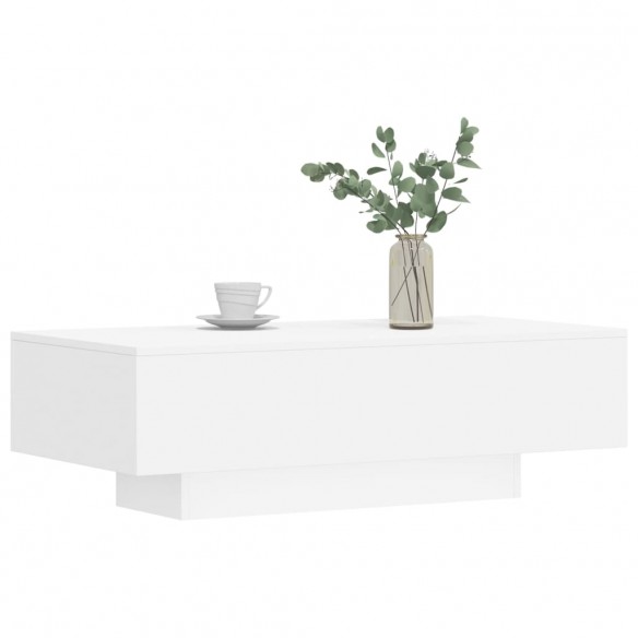 Table basse blanc 100x49,5x31 cm bois d'ingénierie