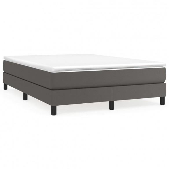 Cadre de lit avec matelas Gris 140x200 cm Similicuir