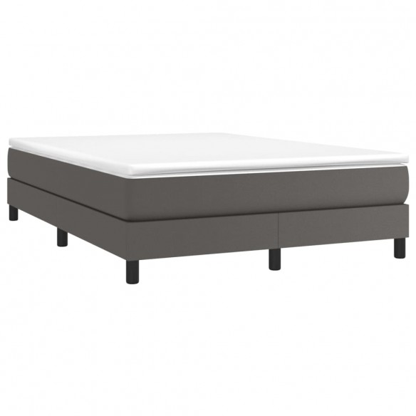 Cadre de lit avec matelas Gris 140x200 cm Similicuir