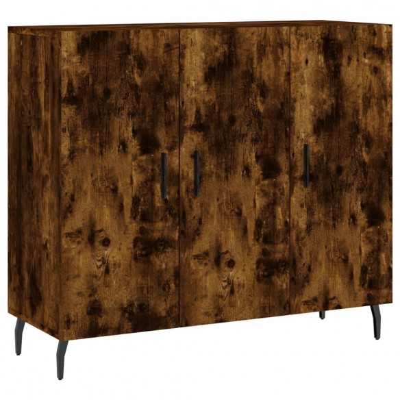 Buffet chêne fumé 90x34x80 cm bois d'ingénierie