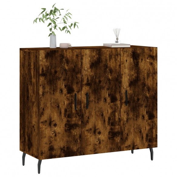 Buffet chêne fumé 90x34x80 cm bois d'ingénierie