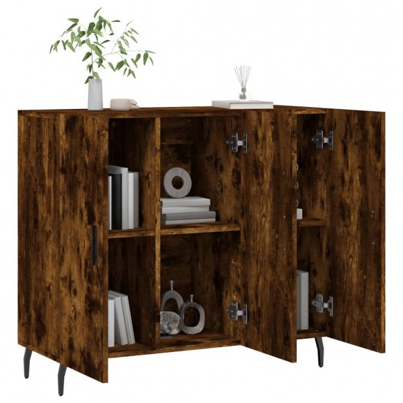 Buffet chêne fumé 90x34x80 cm bois d'ingénierie