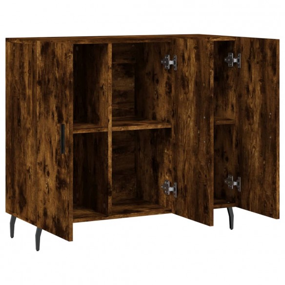 Buffet chêne fumé 90x34x80 cm bois d'ingénierie