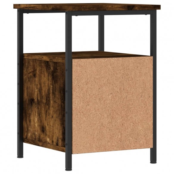 Table de chevet chêne fumé 34x35,5x50 cm bois d'ingénierie