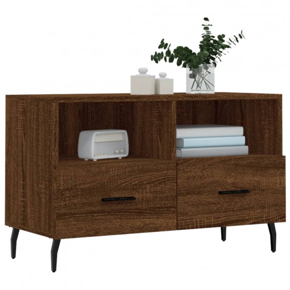 Meuble TV Chêne marron 80x36x50 cm Bois d'ingénierie