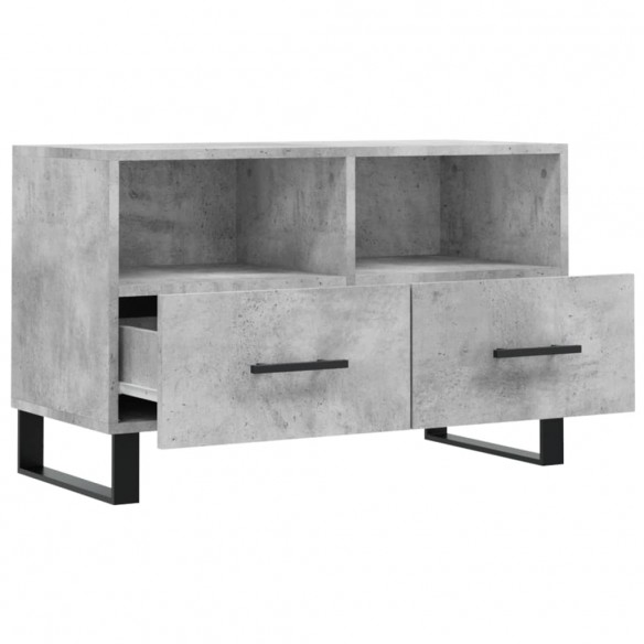 Meuble TV Gris béton 80x36x50 cm Bois d'ingénierie