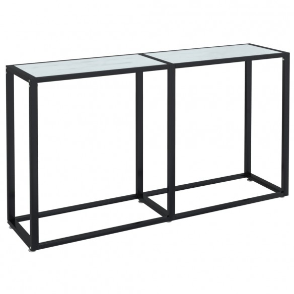 Table console Marbre blanc 140x35x75,5 cm Verre trempé