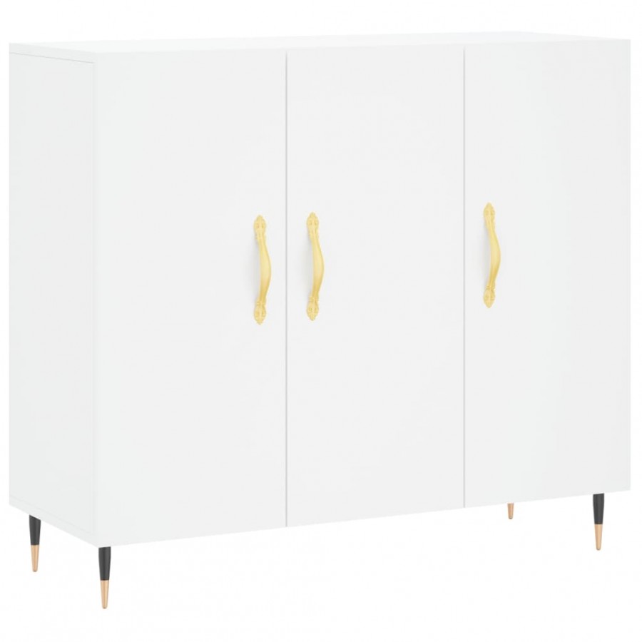 Buffet blanc 90x34x80 cm bois d'ingénierie