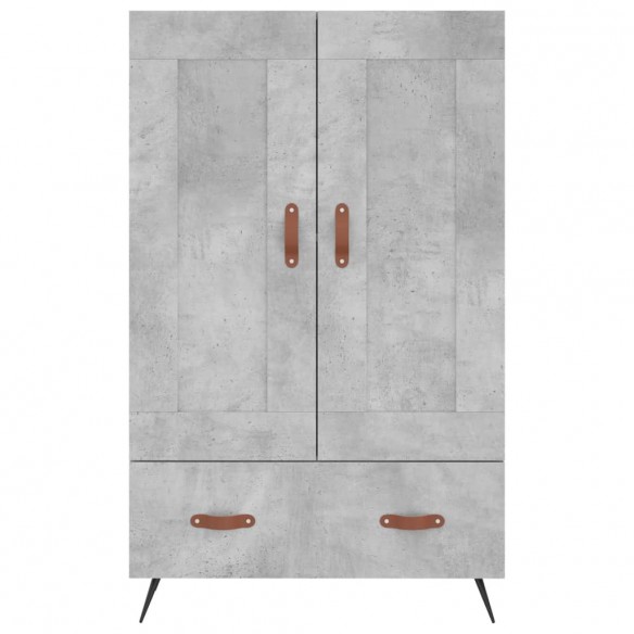 Buffet haut gris béton 69,5x31x115 cm bois d'ingénierie