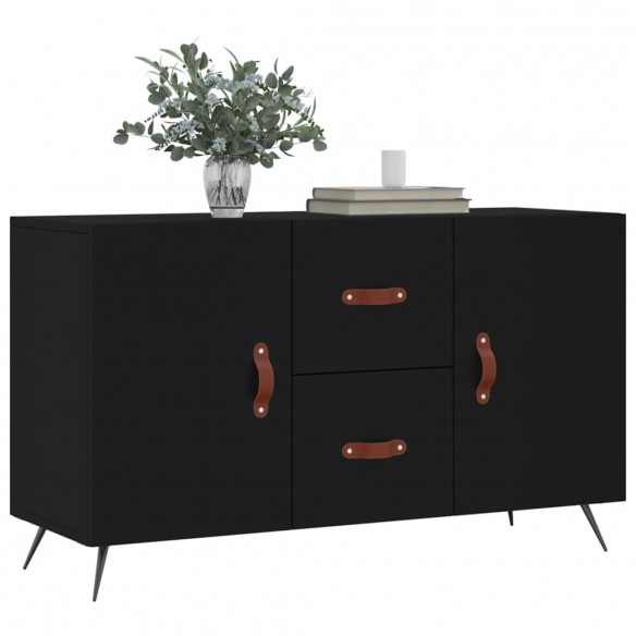 Buffet noir 100x36x60 cm bois d'ingénierie