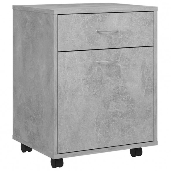 Armoire à roulettes Gris béton 45x38x54 cm Aggloméré