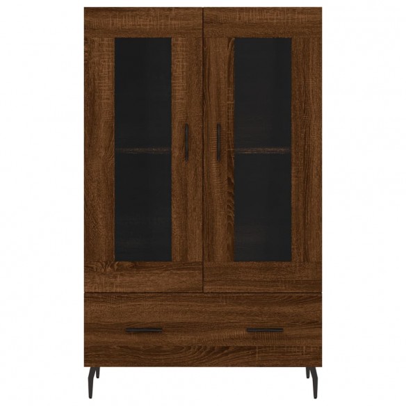 Buffet haut chêne marron 69,5x31x115 cm bois d'ingénierie