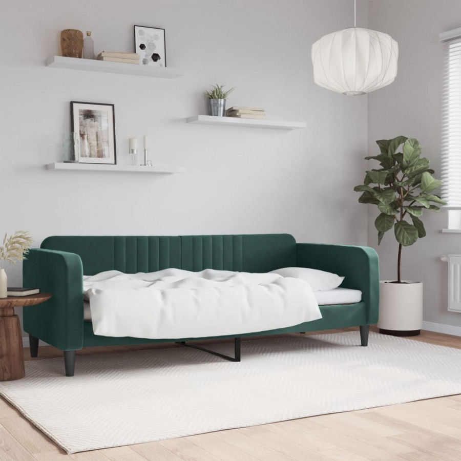 Lit de repos vert foncé 80x200 cm velours