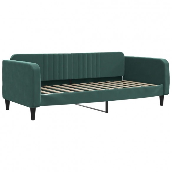 Lit de repos vert foncé 90x200 cm velours