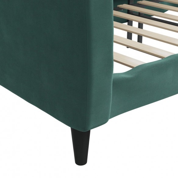 Lit de repos vert foncé 90x200 cm velours