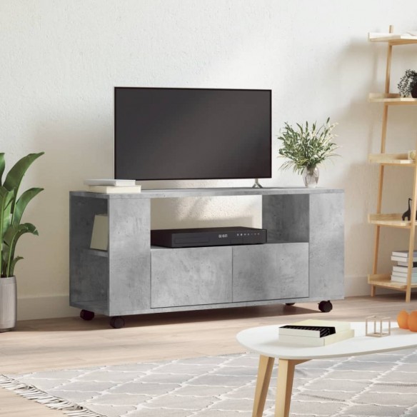 Meuble TV gris béton 102x34,5x43 cm bois d'ingénierie