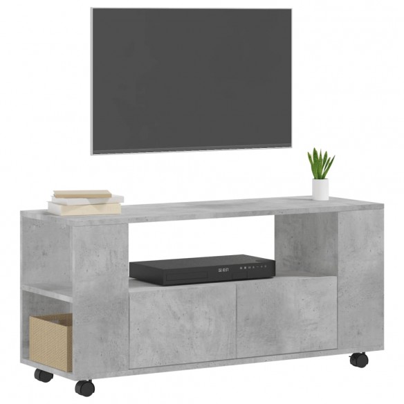 Meuble TV gris béton 102x34,5x43 cm bois d'ingénierie