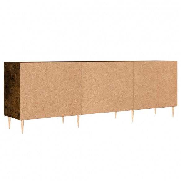 Meuble TV chêne fumé 150x30x50 cm bois d'ingénierie