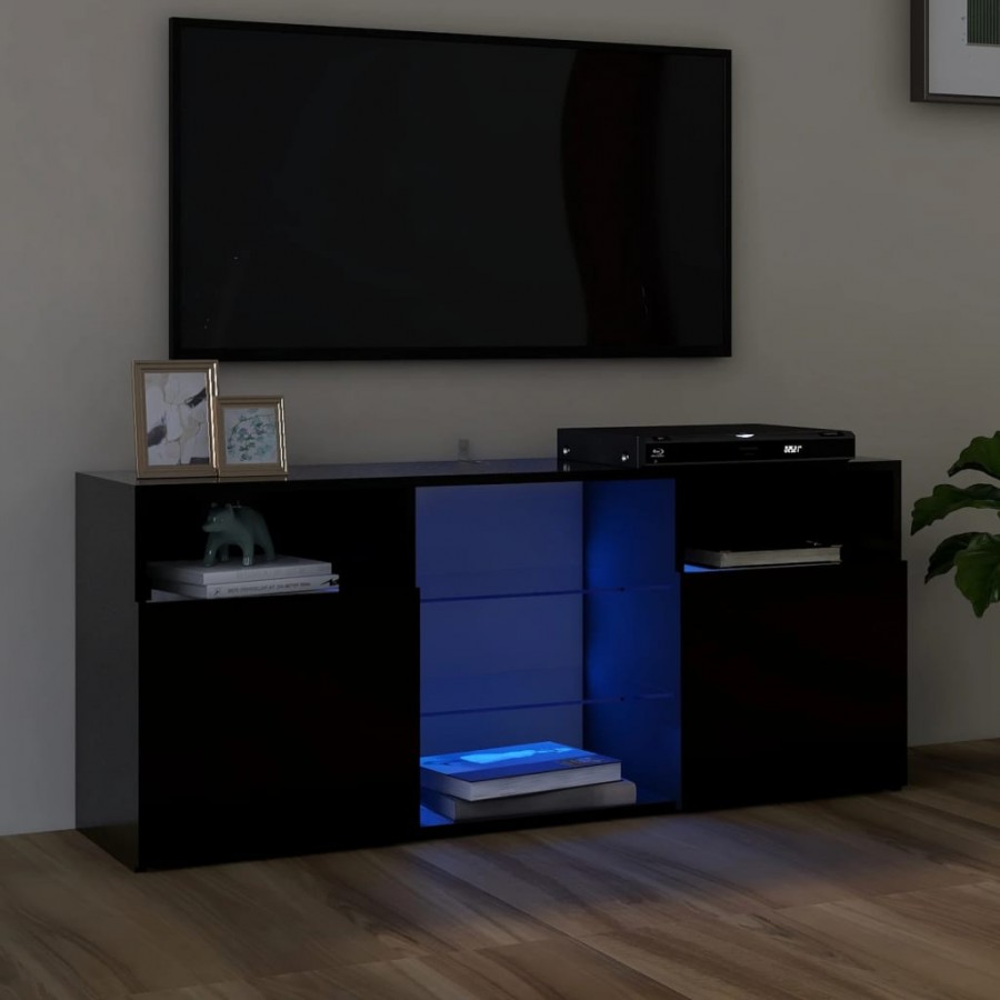 Meuble TV avec lumières LED noir 120x30x50 cm