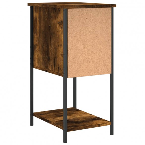 Table de chevet chêne fumé 32x42x70 cm bois d'ingénierie