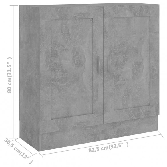 Bibliothèque Gris béton 82,5x30,5x80 cm Aggloméré