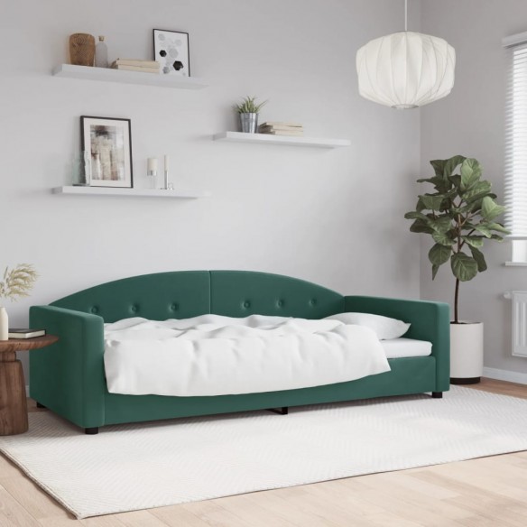 Lit de repos vert foncé 90x200 cm velours