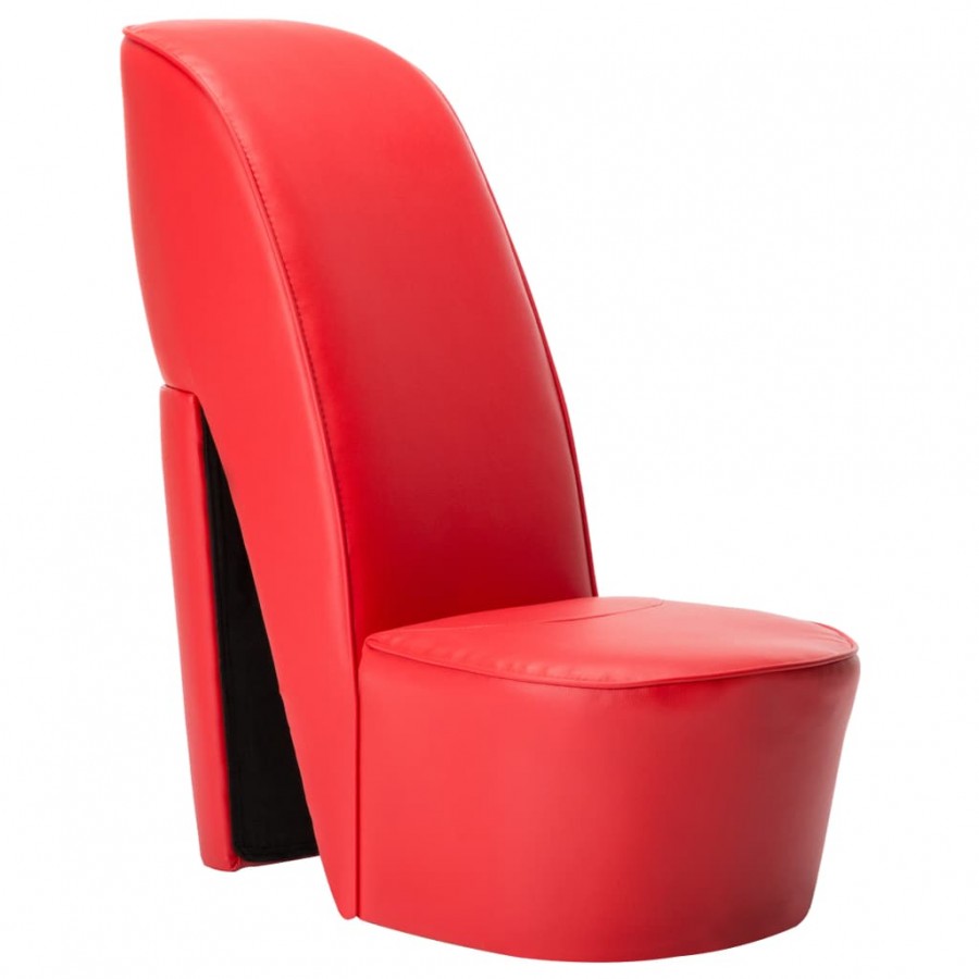 Chaise en forme de chaussure à talon haut Rouge Similicuir