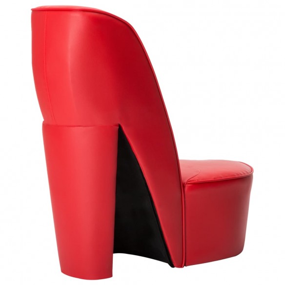 Chaise en forme de chaussure à talon haut Rouge Similicuir