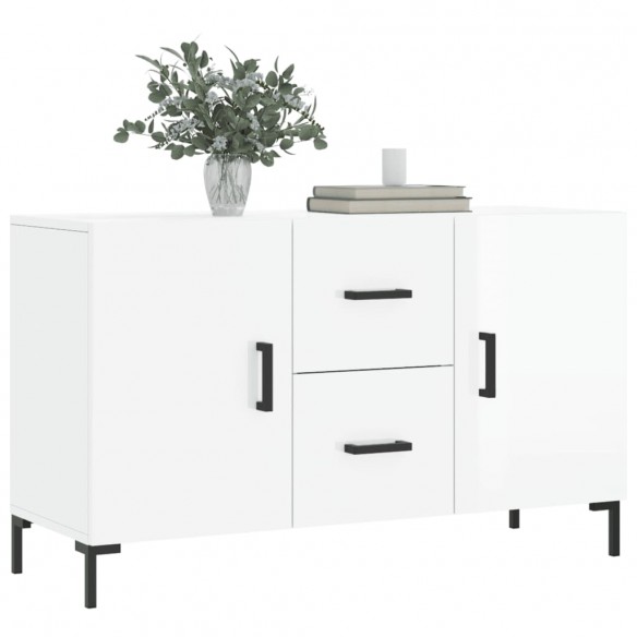 Buffet blanc brillant 100x36x60 cm bois d'ingénierie