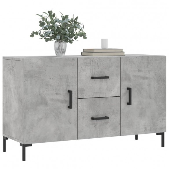 Buffet gris béton 100x36x60 cm bois d'ingénierie