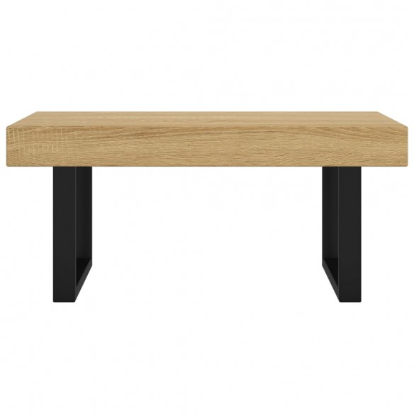 Table basse Marron clair et noir 90x45x40 cm MDF et fer