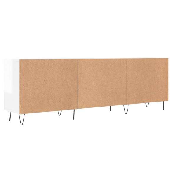 Meuble TV blanc brillant 150x30x50 cm bois d'ingénierie