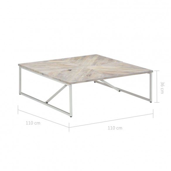 Table basse 110x110x36 cm Bois de manguier solide