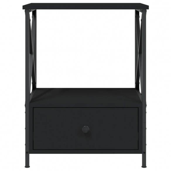 Table de chevet noir 50x41x65 cm bois d’ingénierie