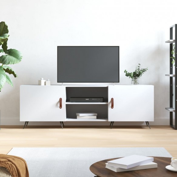 Meuble TV blanc 150x30x50 cm bois d'ingénierie