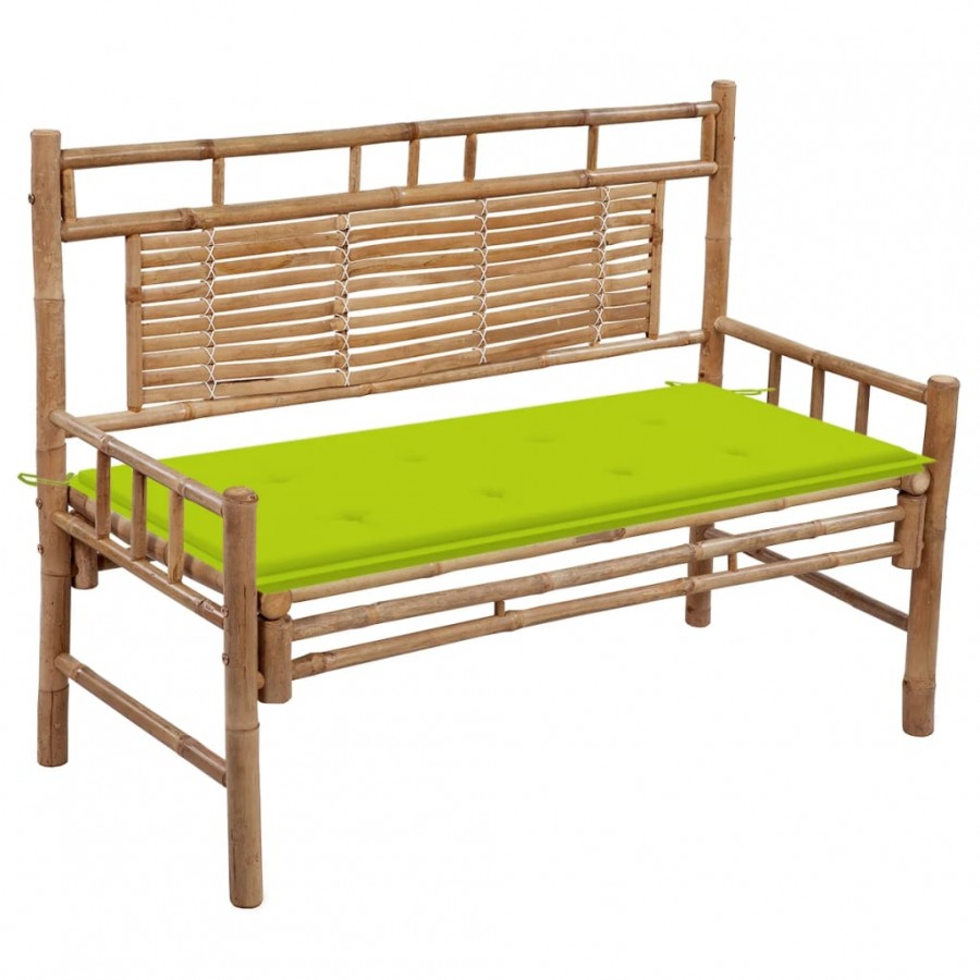 Banc de jardin avec coussin 120 cm Bambou