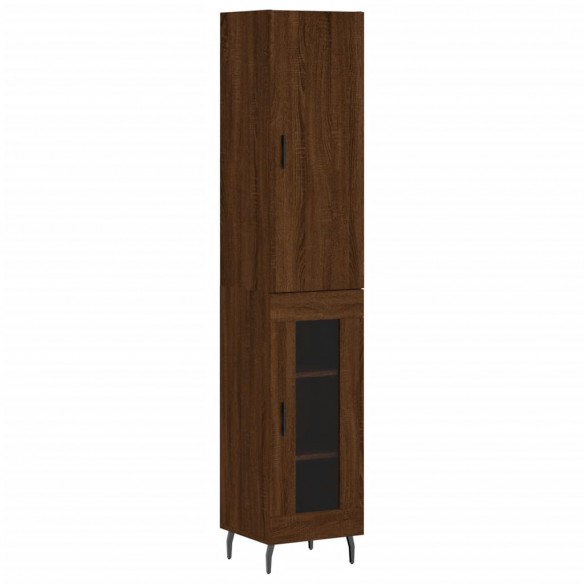 Buffet haut Chêne marron 34,5x34x180 cm Bois d'ingénierie