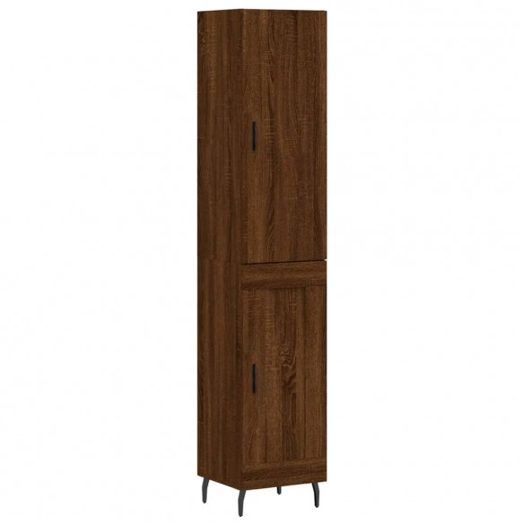 Buffet haut Chêne marron 34,5x34x180 cm Bois d'ingénierie