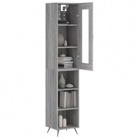 Buffet haut Sonoma gris 34,5x34x180 cm Bois d'ingénierie