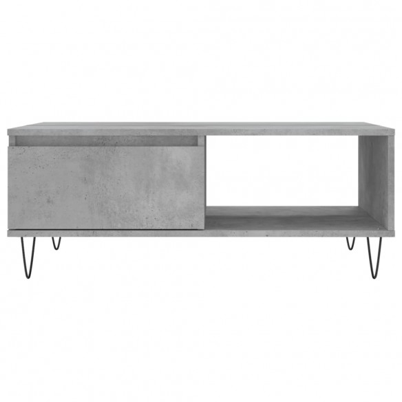 Table basse gris béton 90x60x35 cm bois d'ingénierie