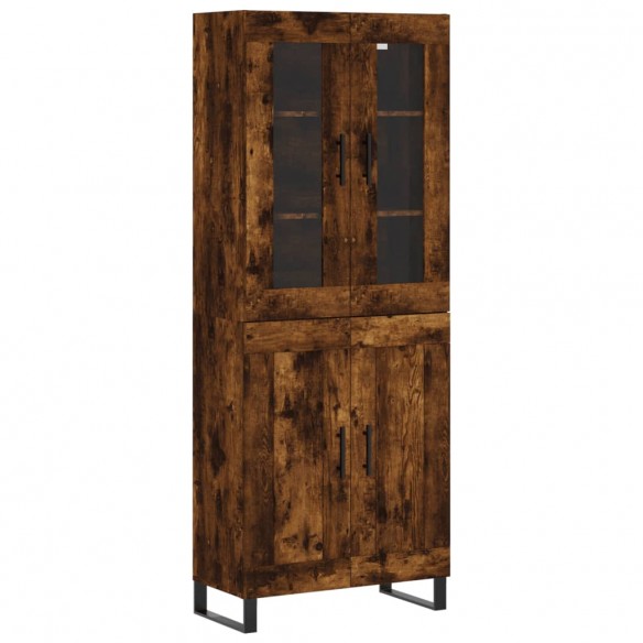 Buffet haut Chêne fumé 69,5x34x180 cm Bois d'ingénierie