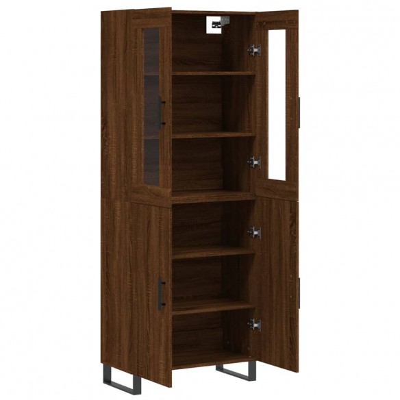 Buffet haut Chêne marron 69,5x34x180 cm Bois d'ingénierie