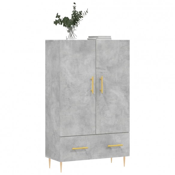 Buffet haut gris béton 69,5x31x115 cm bois d'ingénierie