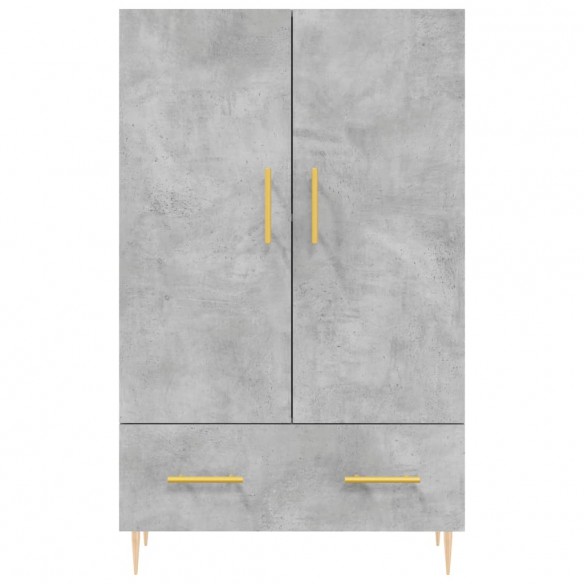 Buffet haut gris béton 69,5x31x115 cm bois d'ingénierie