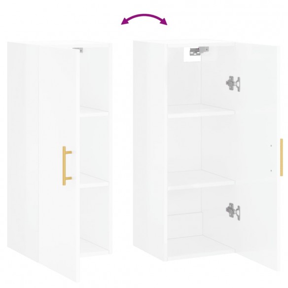 Armoire murale blanc brillant 34,5x34x90 cm