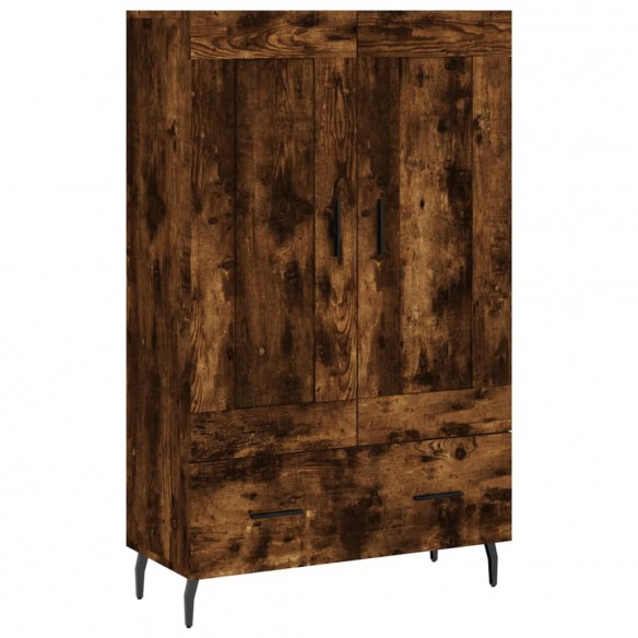 Buffet haut chêne fumé 69,5x31x115 cm bois d'ingénierie