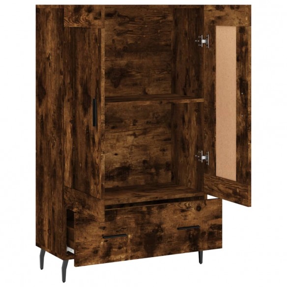 Buffet haut chêne fumé 69,5x31x115 cm bois d'ingénierie