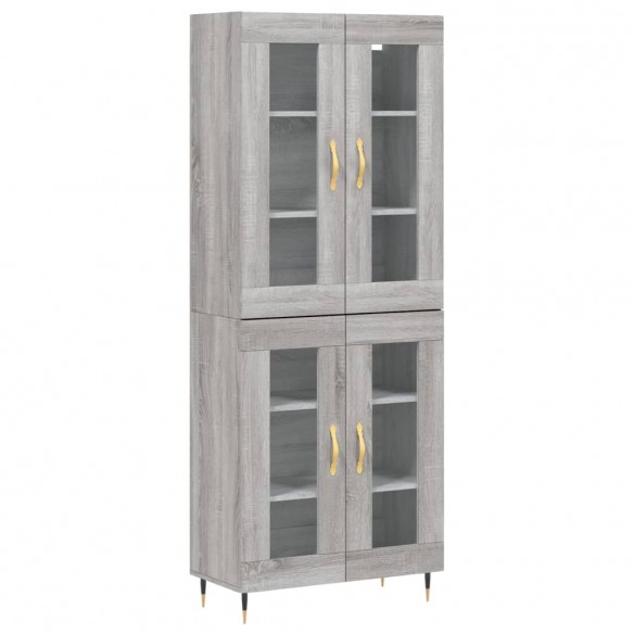 Buffet haut Sonoma gris 69,5x34x180 cm Bois d'ingénierie