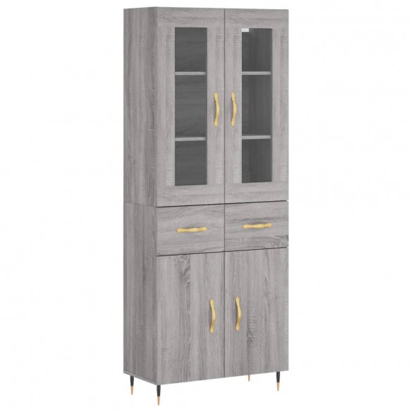 Buffet haut Sonoma gris 69,5x34x180 cm Bois d'ingénierie